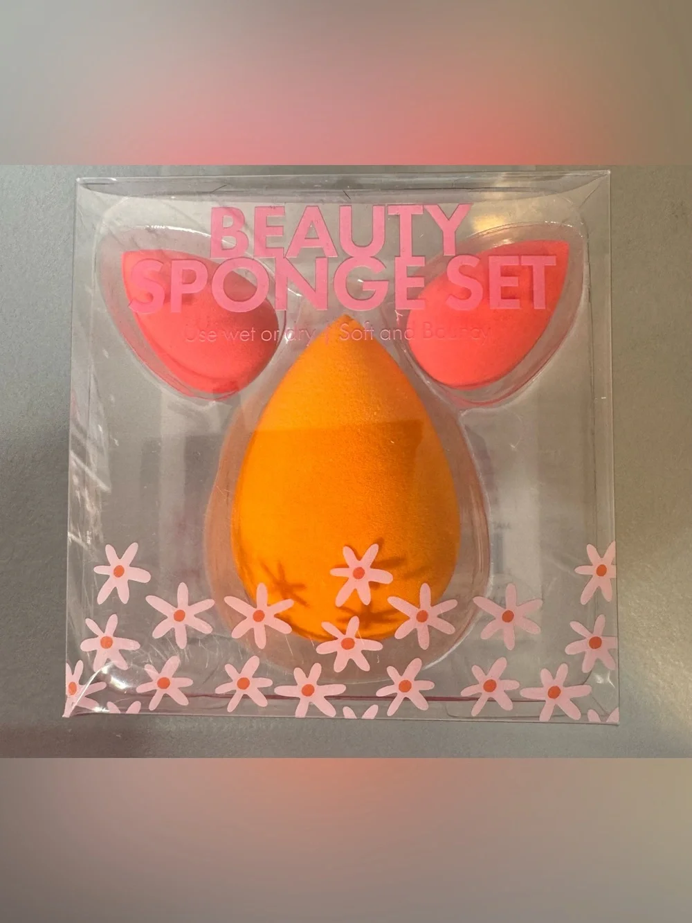 Beauty Sponge Set - Pink & Orange Makeup Blenders foundation